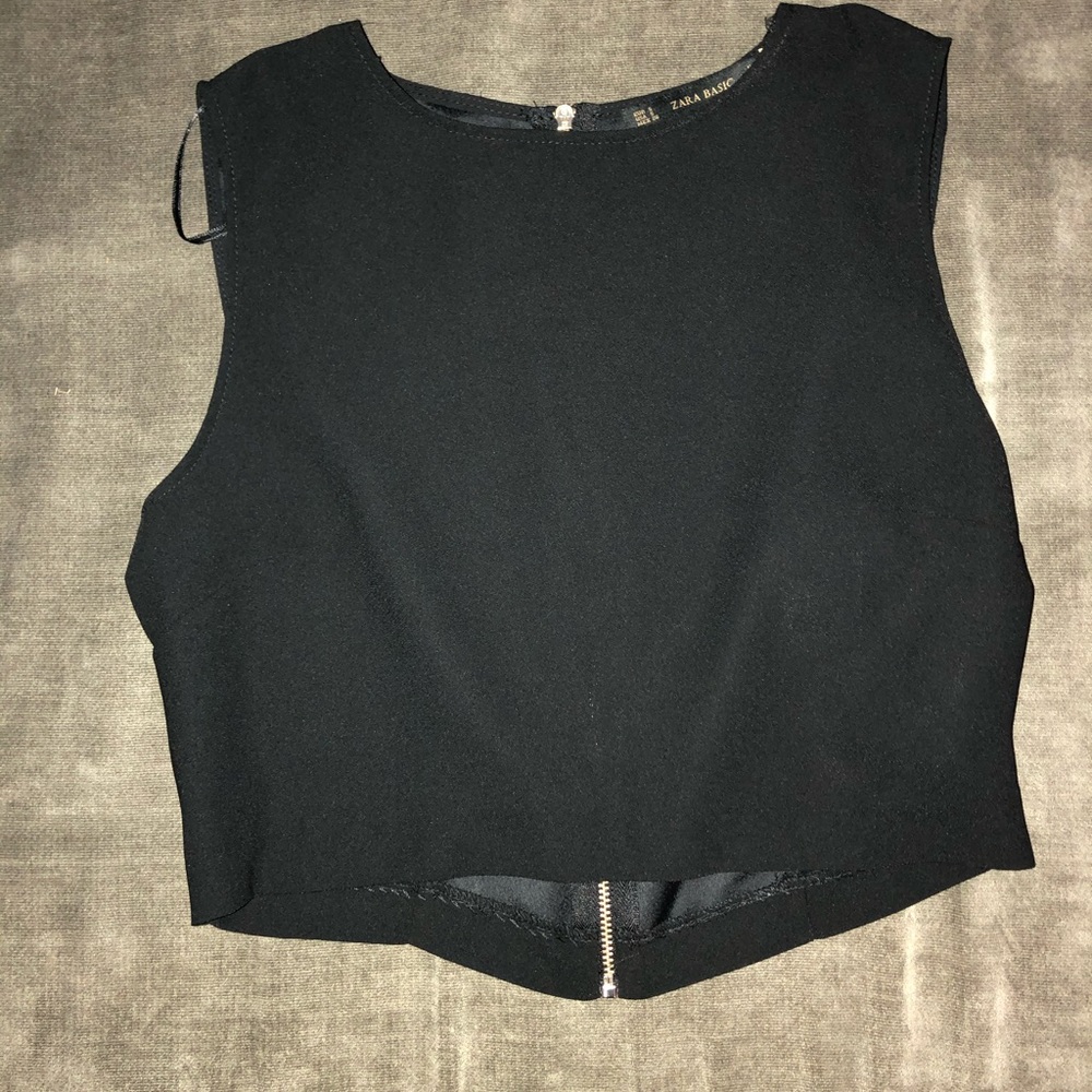 New Zara black crop top